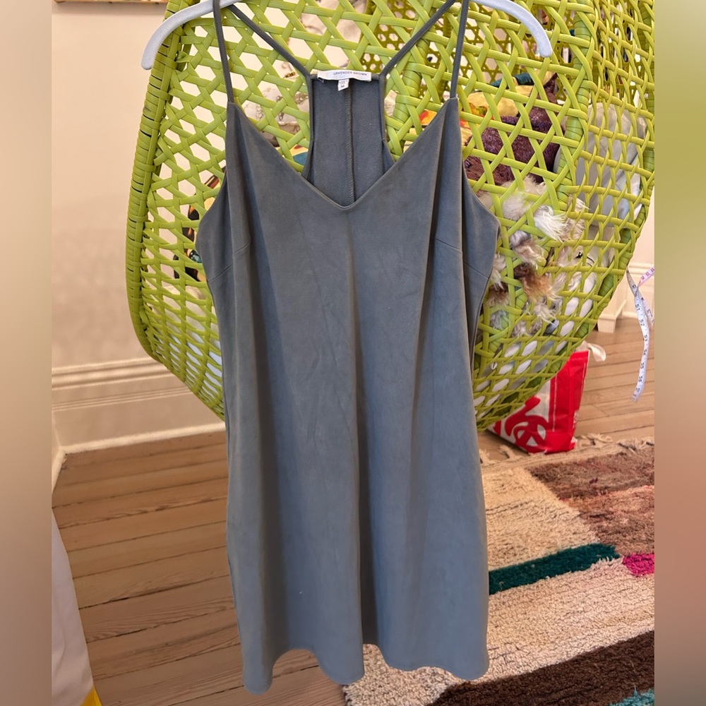 Lavender Brown Brand- suede effect mini dress, size M
